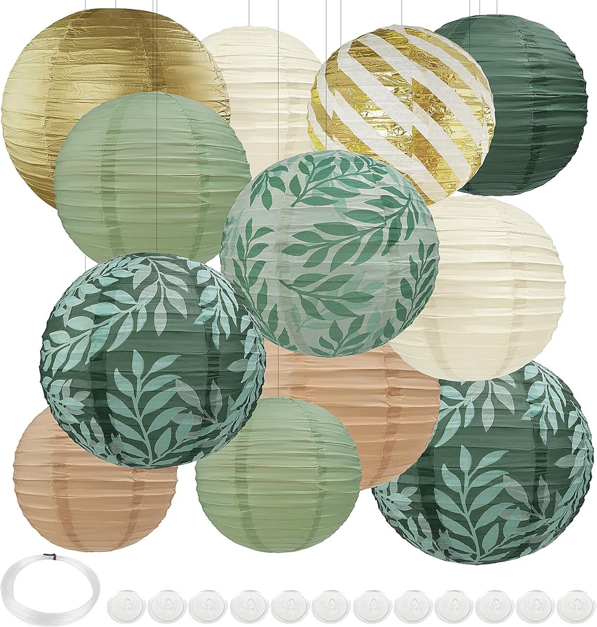 Sage Green Back to School Hanging Paper Lanterns Decorative(Sage Green)